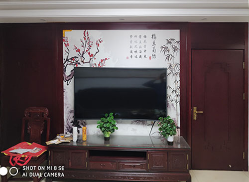 防城港中式家庭装修电视柜效果展示